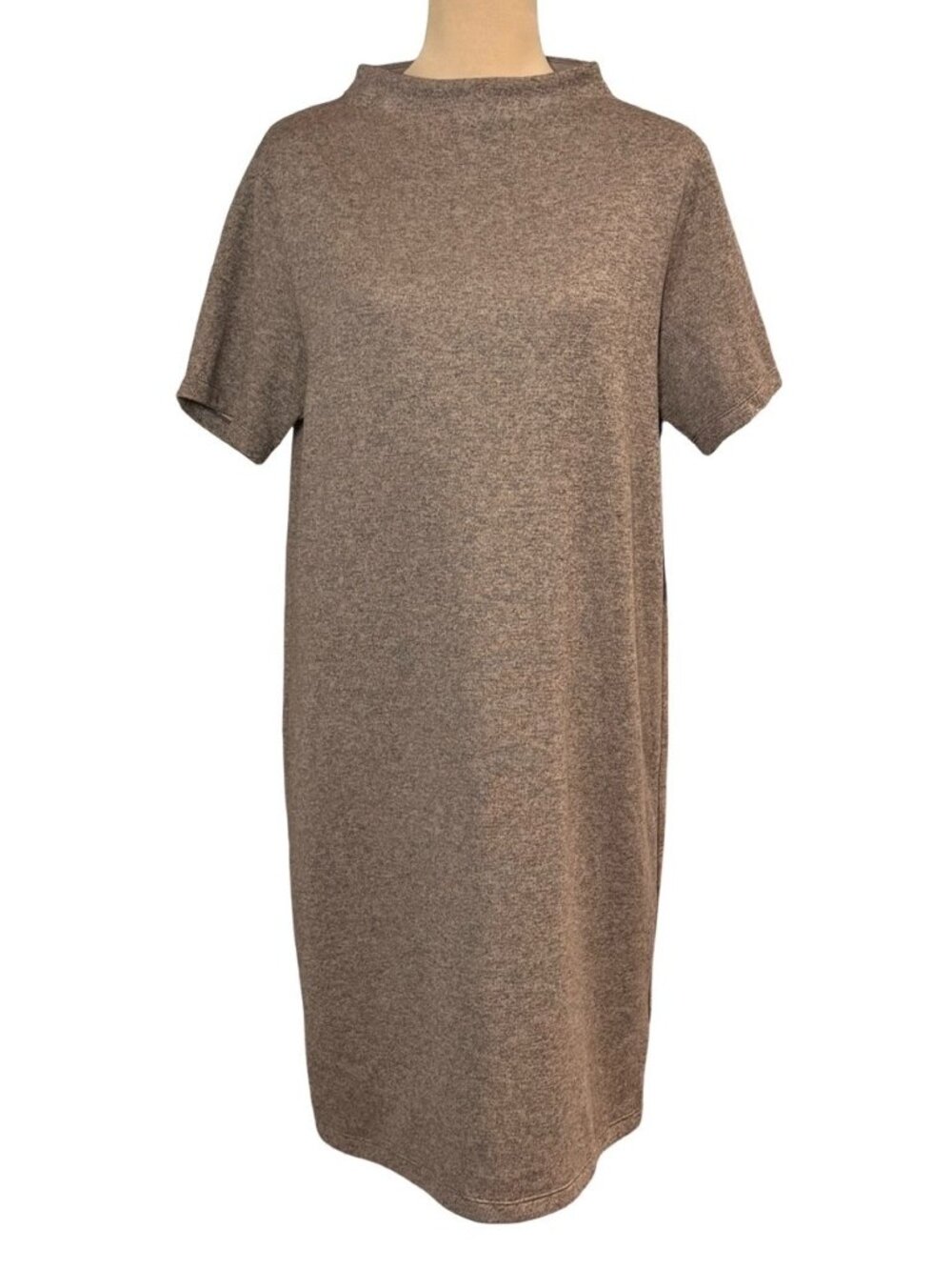 Arc'teryx Laina Shift Dress L Tan Short Sleeve Mock Neck Minimalist
